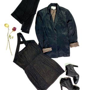 Black Dress Blazer Tights Booties